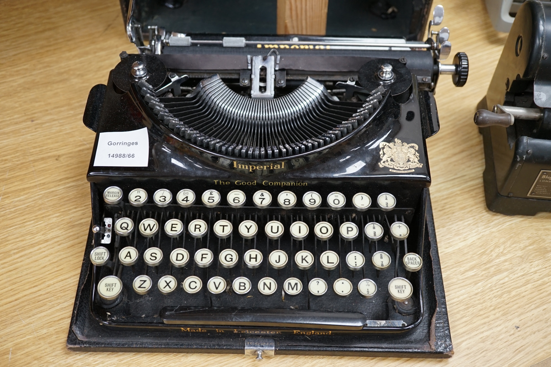 Two vintage calculators/adding machines and an Imperial Typewriter, in case. Condition - fair